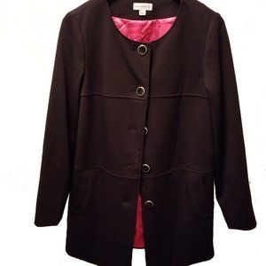 Susan Graver Black Jacket Gold and Black Buttons Size Small